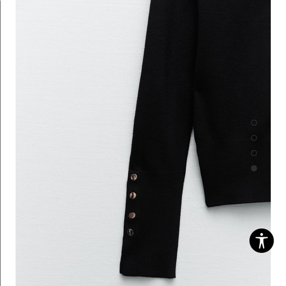 NEW! ZARA Basic V-Neck Sweater - Black (NWT) - Picture 4 of 8